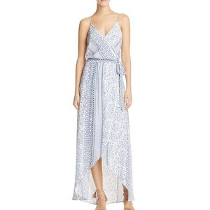 NWT Olivaceous Blue Sleeveless Print Long Maxi Dress Paisley Tie Waist Size XS